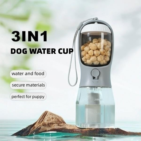 3-in-1 Dog Water Bottle with Bowl & Bag Dispenser
